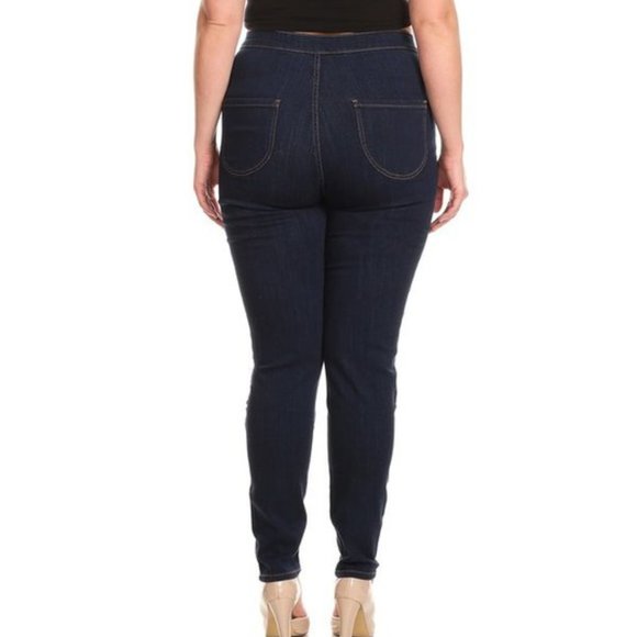 Dark Blue Stretch Skinny Jeans - Picture 3 of 8